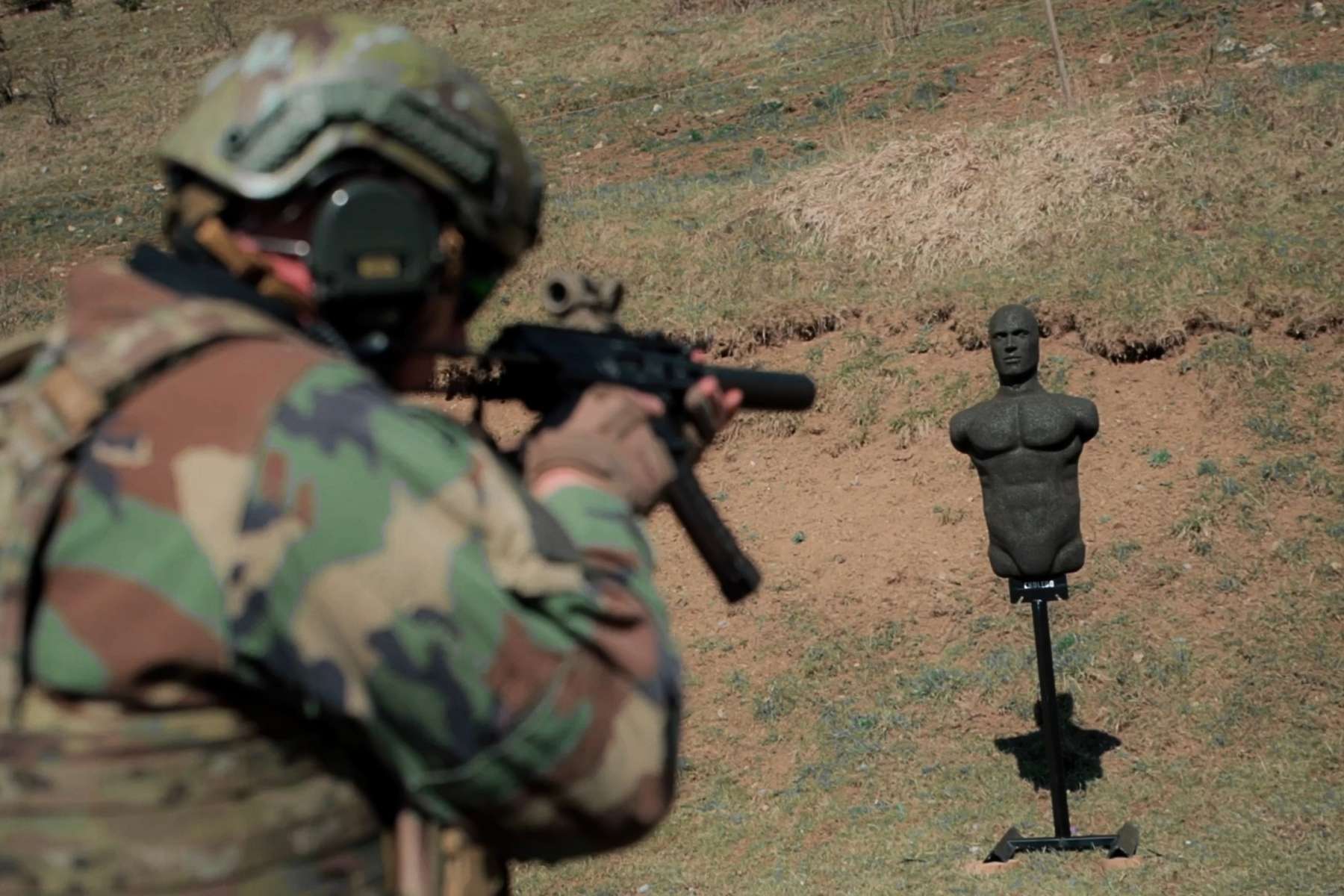 Live-fire range testing with EkoLebo rubber target