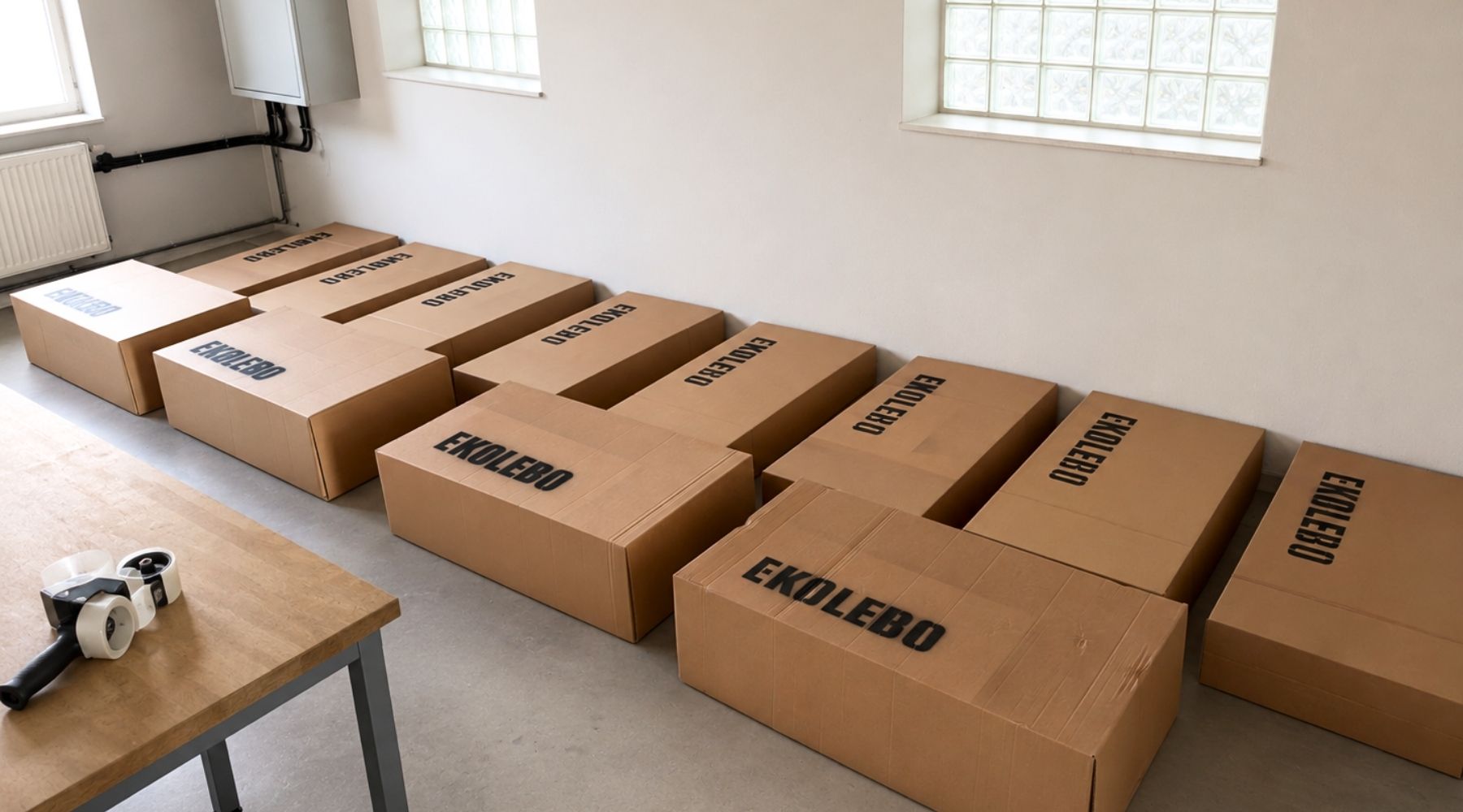 Branded EkoLebo boxes prepared for delivery
