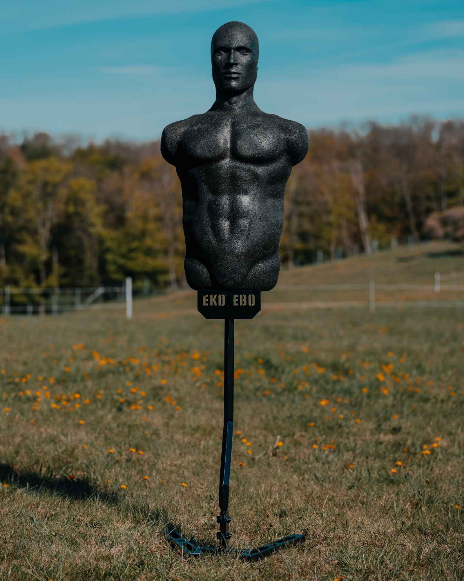 Orange EkoLebo rubber human target for training visibility